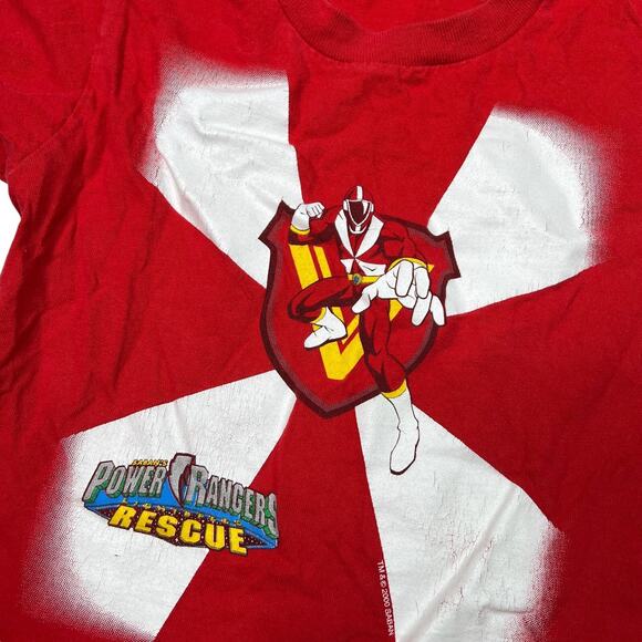 Vintage 2000 Power Rangers Rescue Underoos Tee T-Shirt Red Youth Medium 6 - Picture 4 of 5